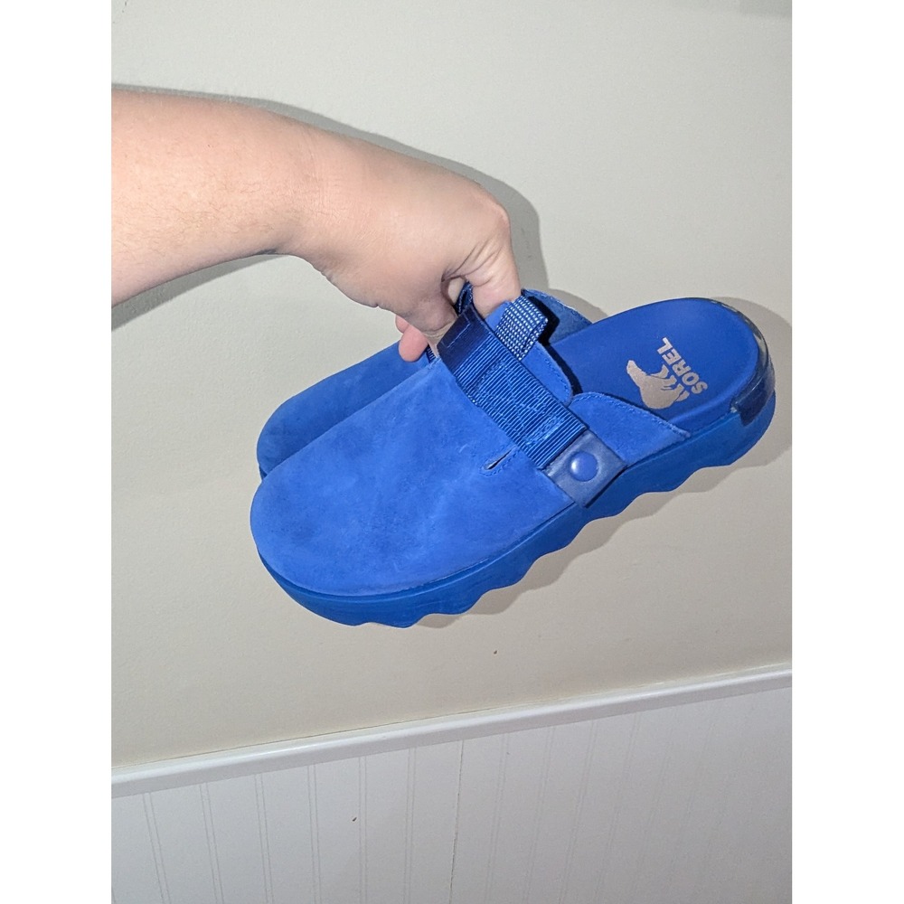 Sorel Ona Rmx Mule Electric Blue Suede SlipOn Platform Clog 8.5 Comfort Gorpcore - Picture 4 of 12